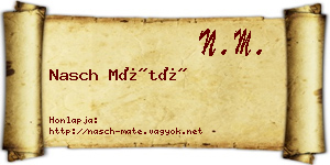 Nasch Máté névjegykártya